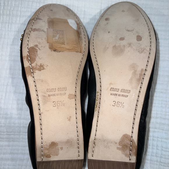 $645 Miu Miu Studded Jewel Leather Flats - STUNNING! Size 36.5 - Picture 7 of 7